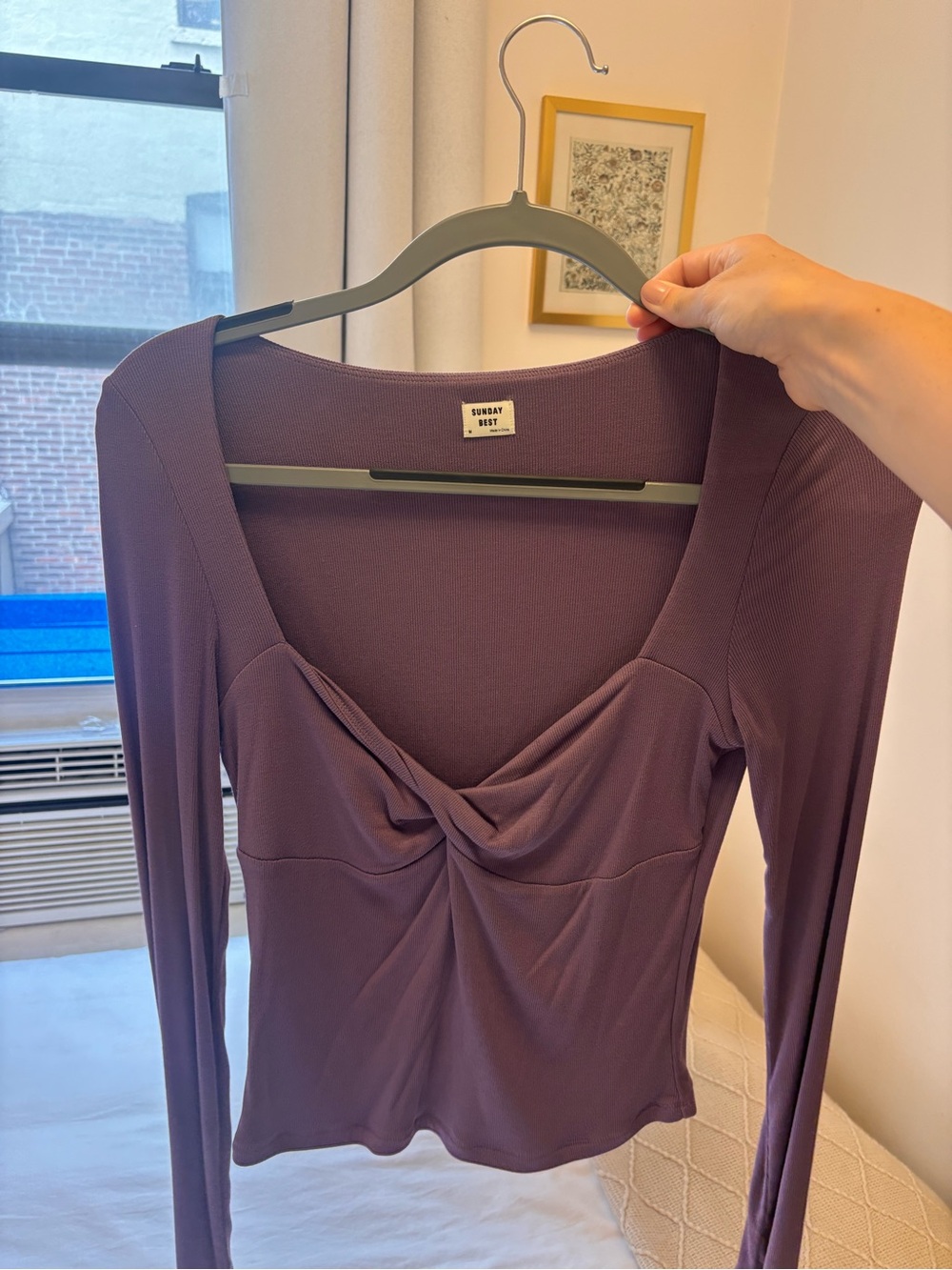Aritzia Sunday Best Long-Sleeve Twist Front Top
